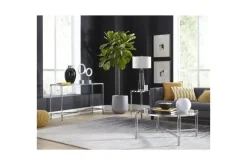 Mor Furniture Marilyn Sofa Table In Glass/Acrylic/Polished Stainless Steel