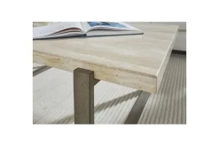 Mor Furniture Mario Sofa Table In Travertine