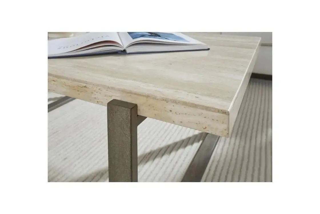 Mor Furniture Mario Sofa Table In Travertine