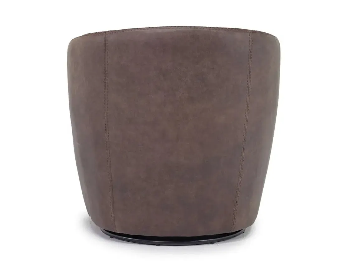 Mor Furniture Market Swivel Club Chair In Noce Taupe Leather
