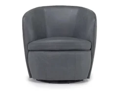Mor Furniture Market Swivel Club Chair In Noce Taupe Leather