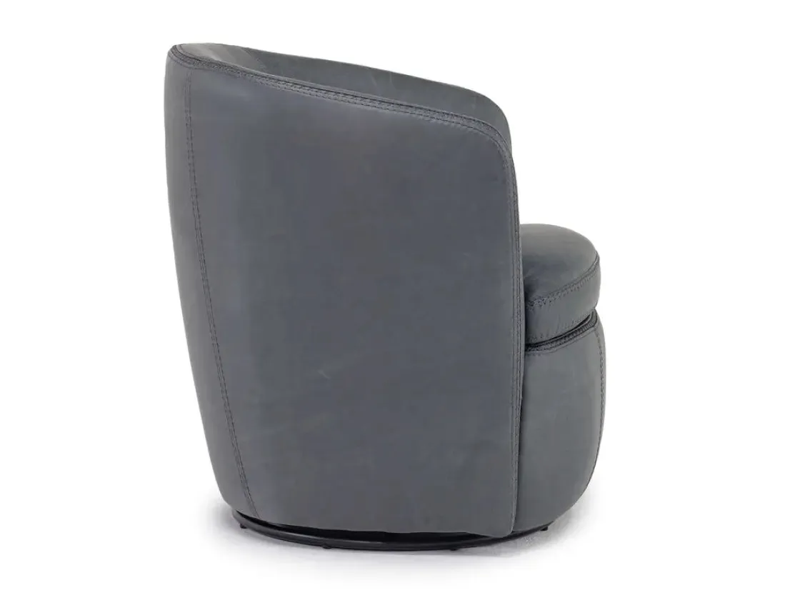 Mor Furniture Market Swivel Club Chair In Noce Taupe Leather