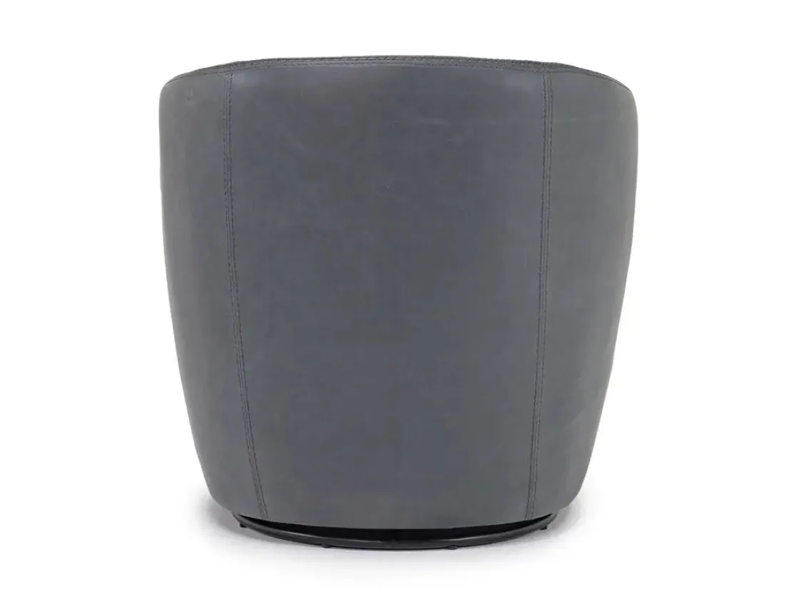 Mor Furniture Market Swivel Club Chair In Noce Taupe Leather