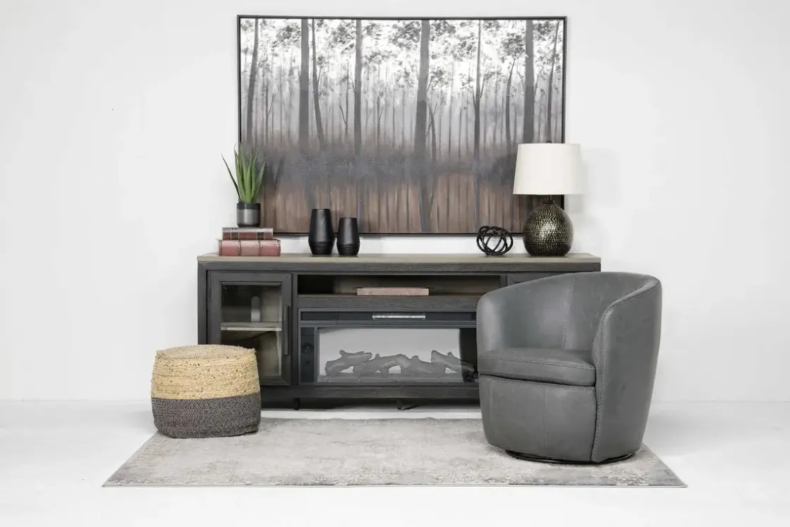Mor Furniture Market Swivel Club Chair In Noce Taupe Leather