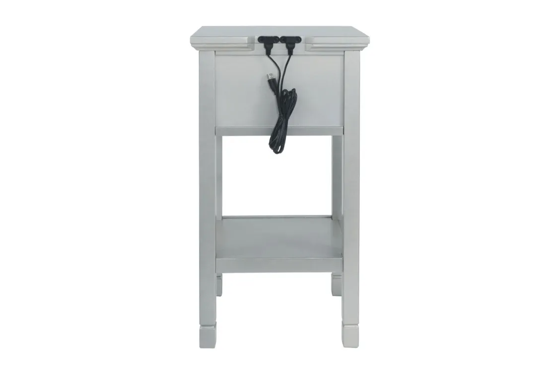 Mor Furniture Marnville Accent Table W/ Usb Charger In Espresso