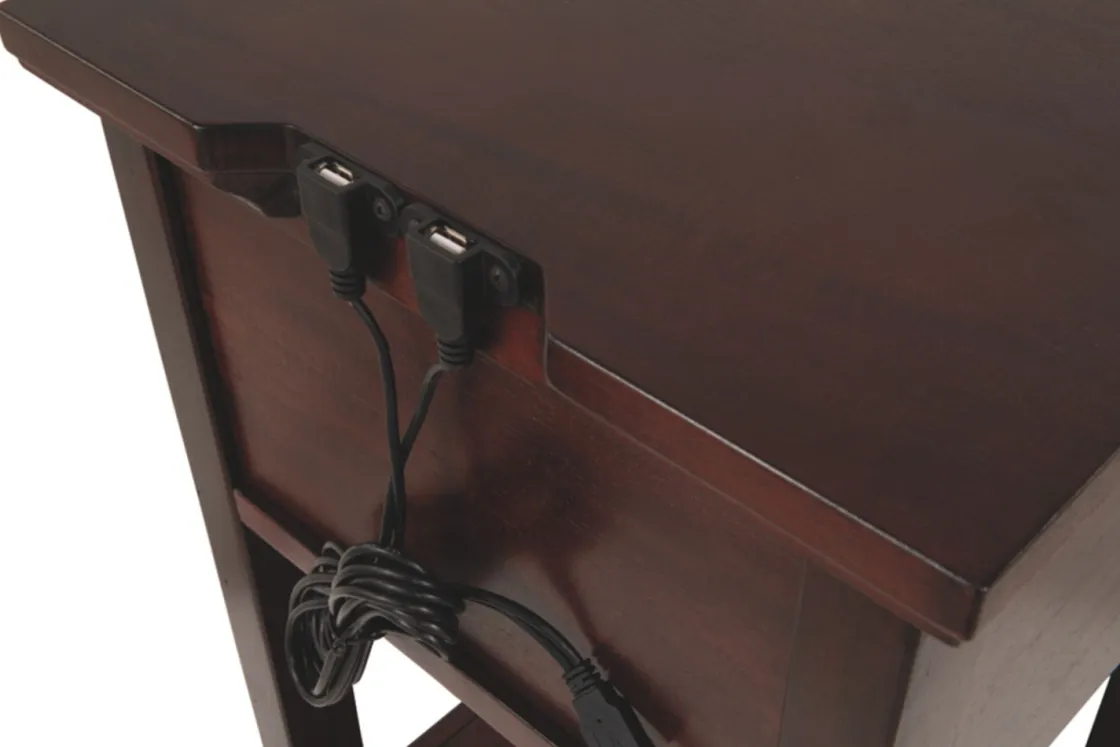 Mor Furniture Marnville Accent Table W/ Usb Charger In Espresso