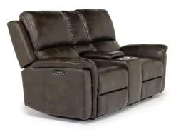 Mor Furniture Martina 2 Power Sofa & Loveseat In Dark Brown