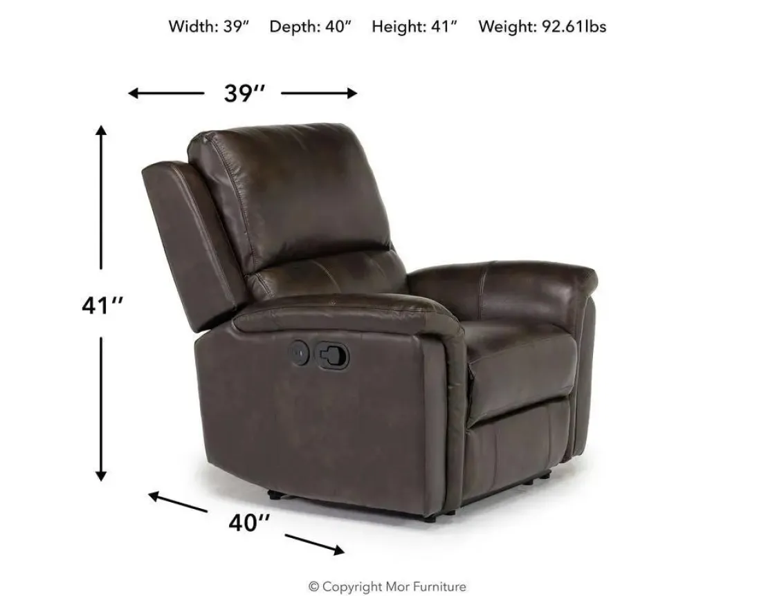 Mor Furniture Martina Recliner In Dark Brown