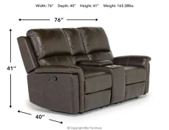 Mor Furniture Martina Reclining Loveseat In Dark Brown