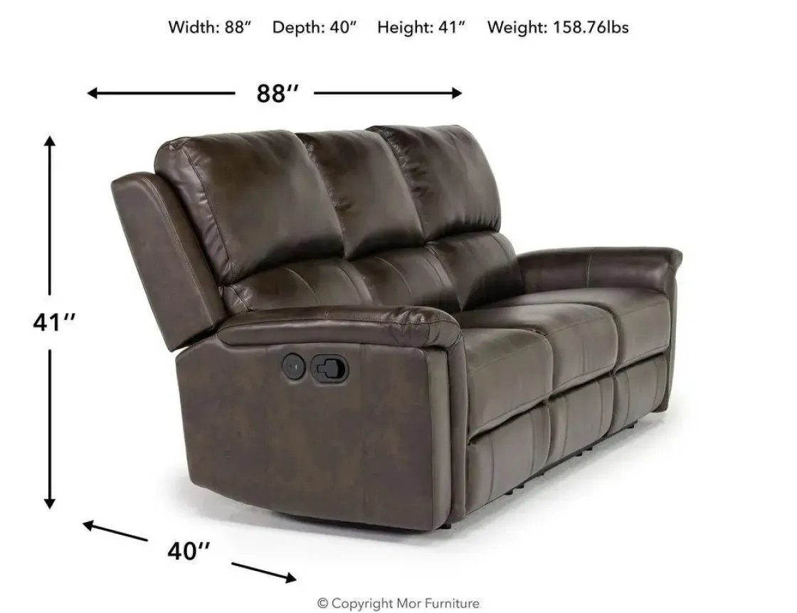 Mor Furniture Martina Reclining Sofa In Dark Brown
