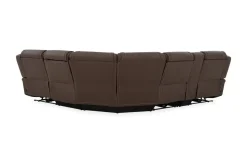 Mor Furniture Max 6 Piece 2 Power Sectional W/ 2 Power Armless Recliner In Aline Timber Leather