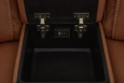 Mor Furniture Max 6 Piece 2 Power Sectional W/ 2 Power Armless Recliner In Aline Timber Leather