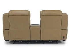 Mor Furniture Max 2 Power Console Loveseat In Aline Timber Leather