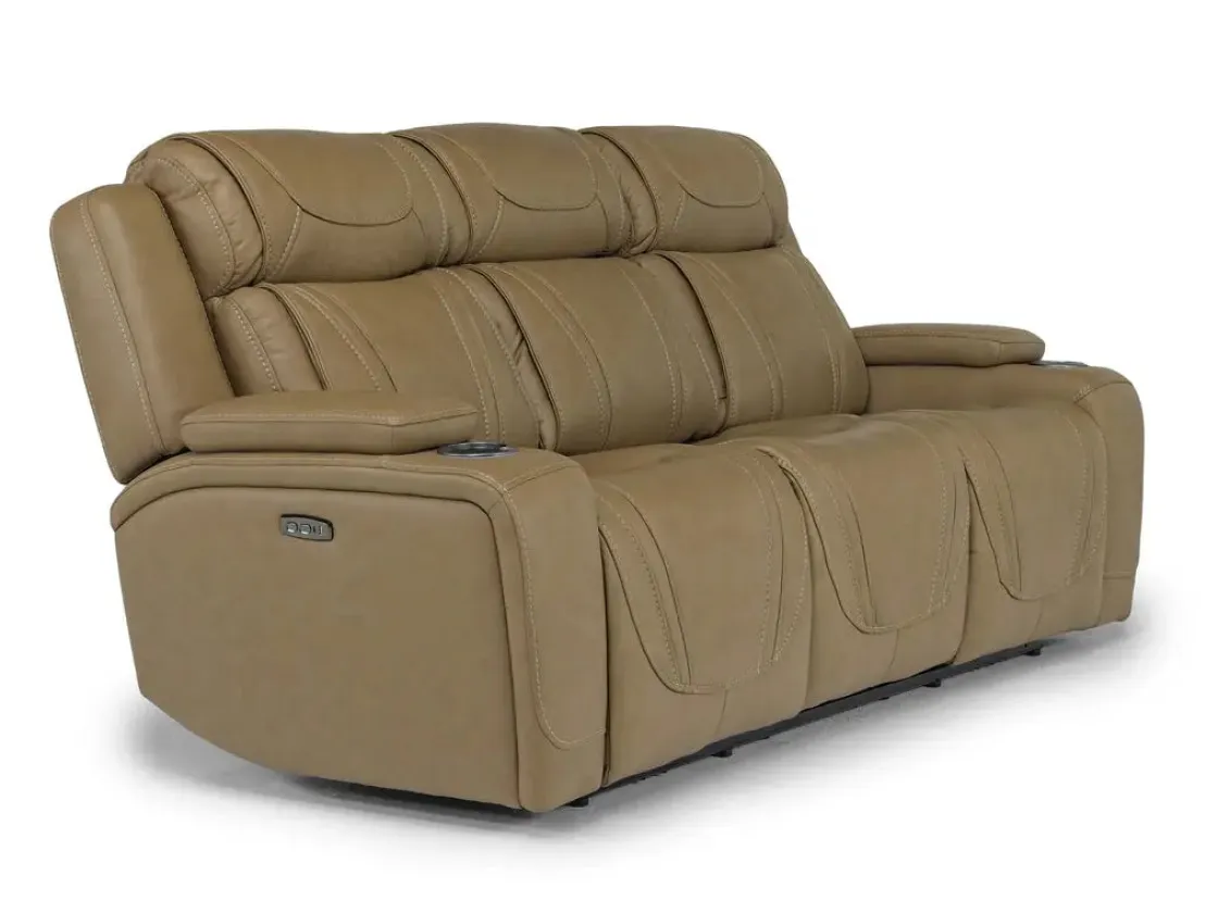 Mor Furniture Max 2 Power Sofa In Aline Butternut Leather