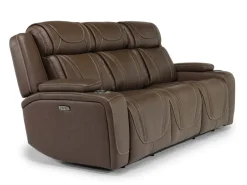 Mor Furniture Max 2 Power Sofa In Aline Butternut Leather