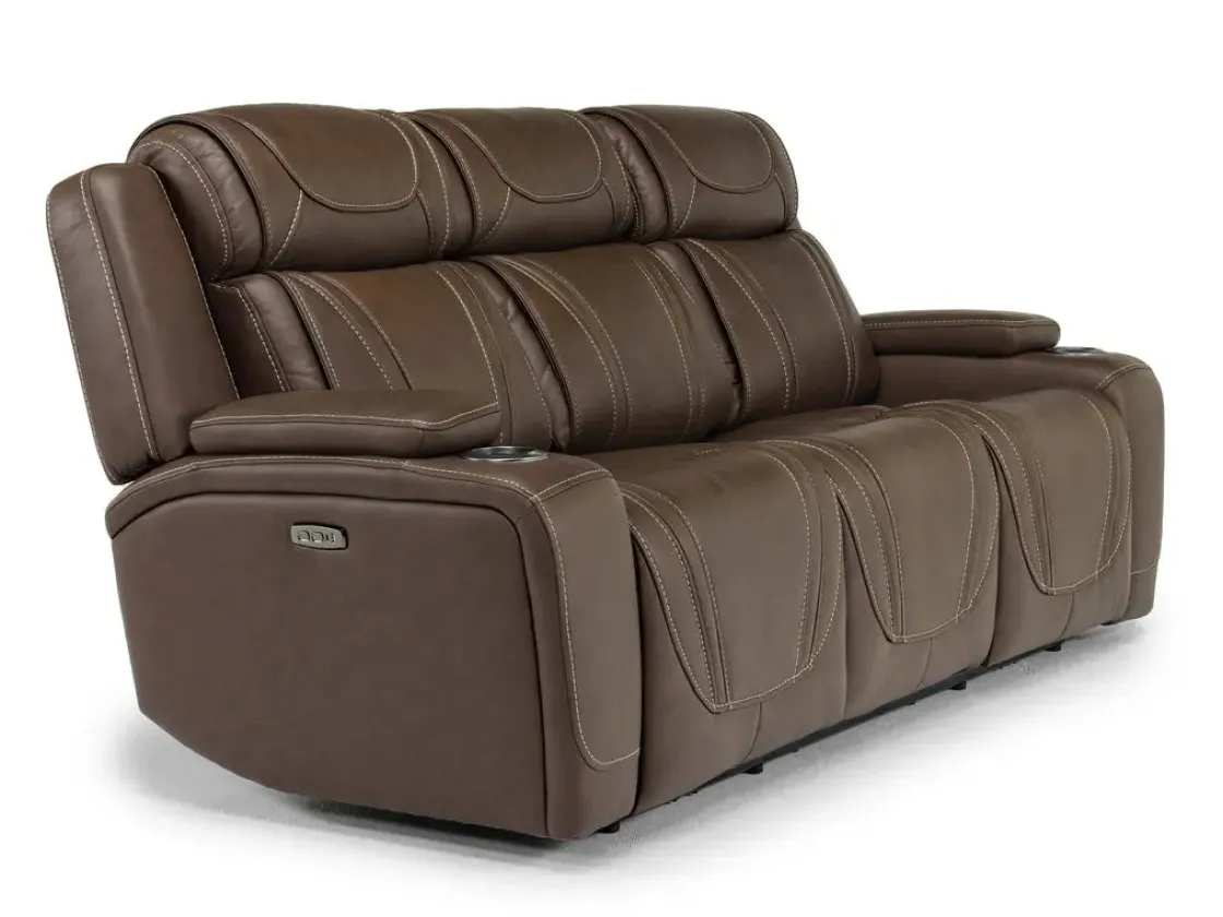 Mor Furniture Max 2 Power Sofa In Aline Butternut Leather