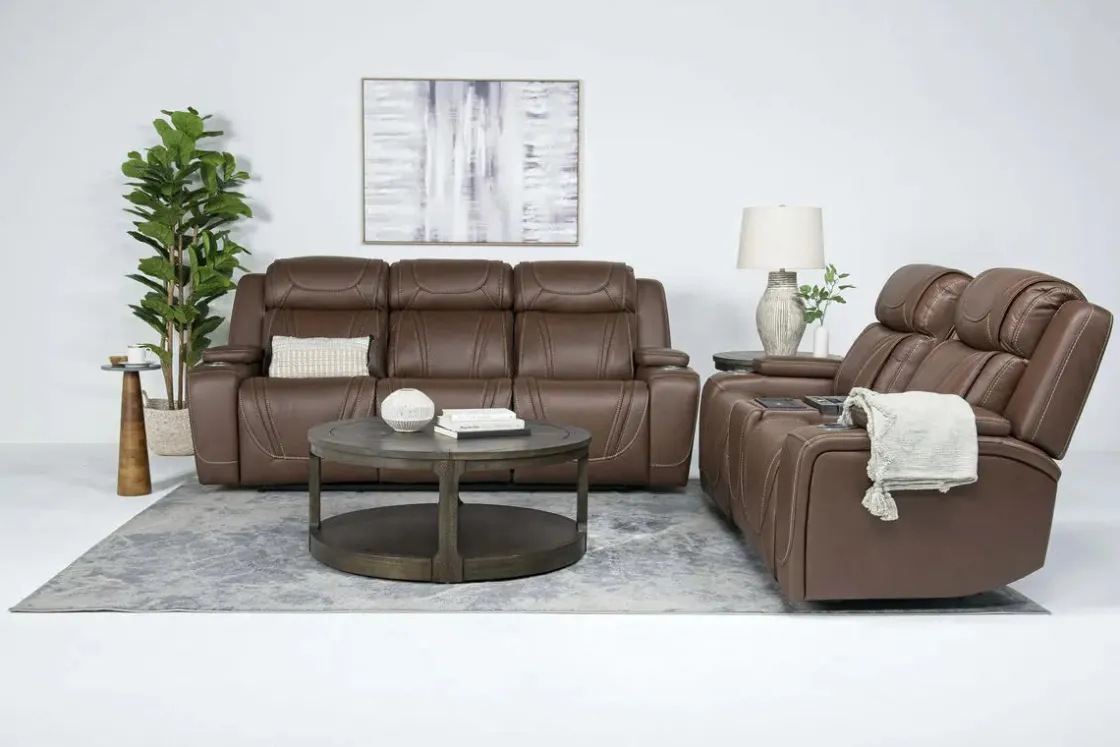 Mor Furniture Max 2 Power Sofa In Aline Butternut Leather
