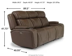 Mor Furniture Max 2 Power Sofa In Aline Butternut Leather