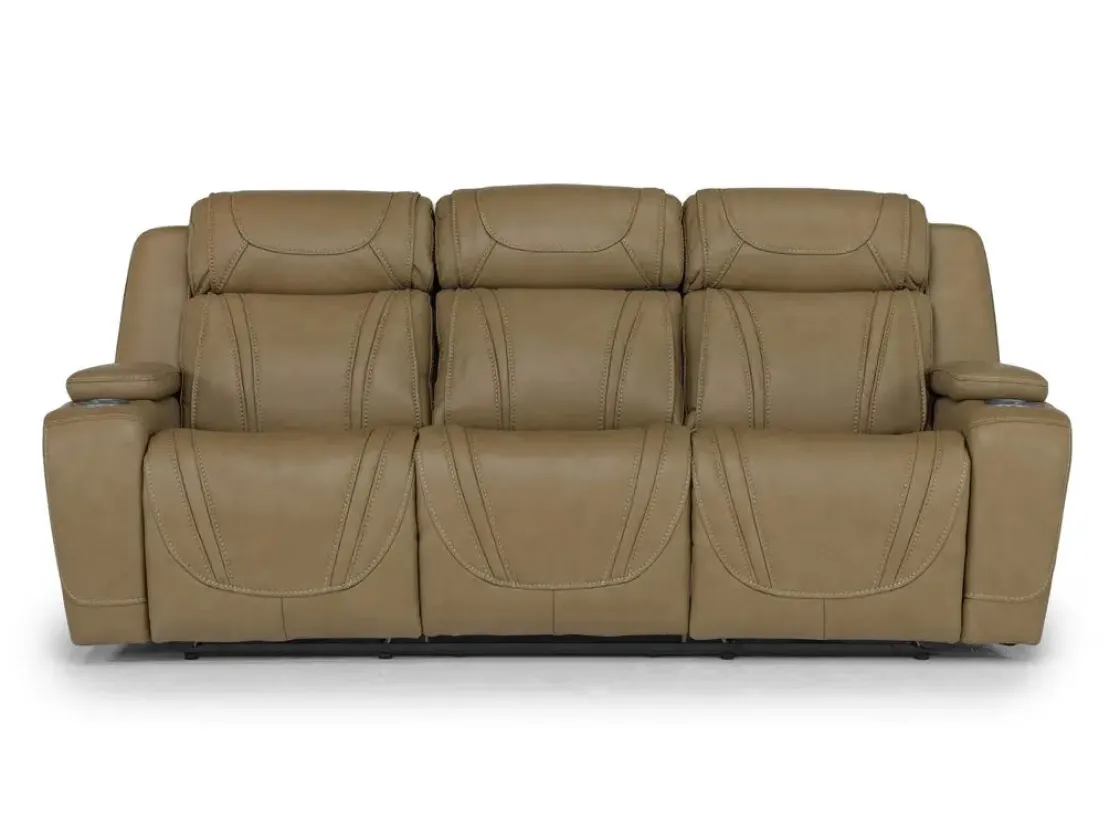 Mor Furniture Max 2 Power Sofa In Aline Butternut Leather