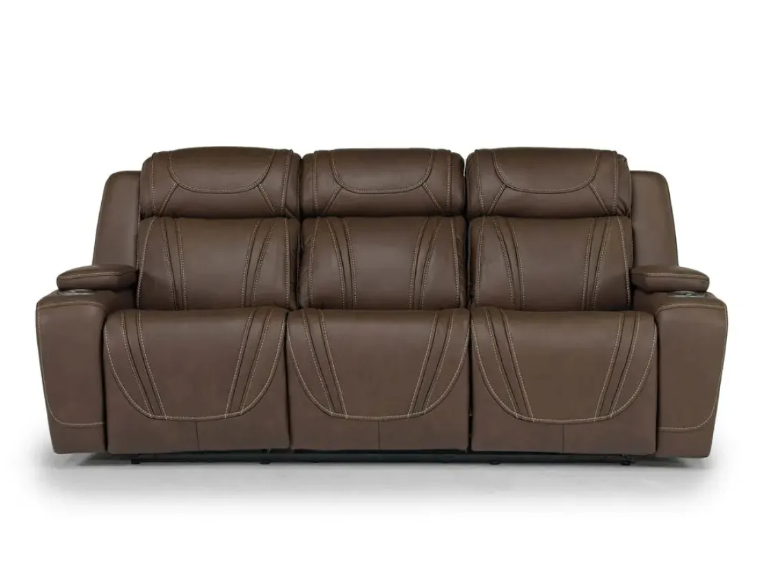 Mor Furniture Max 2 Power Sofa In Aline Butternut Leather