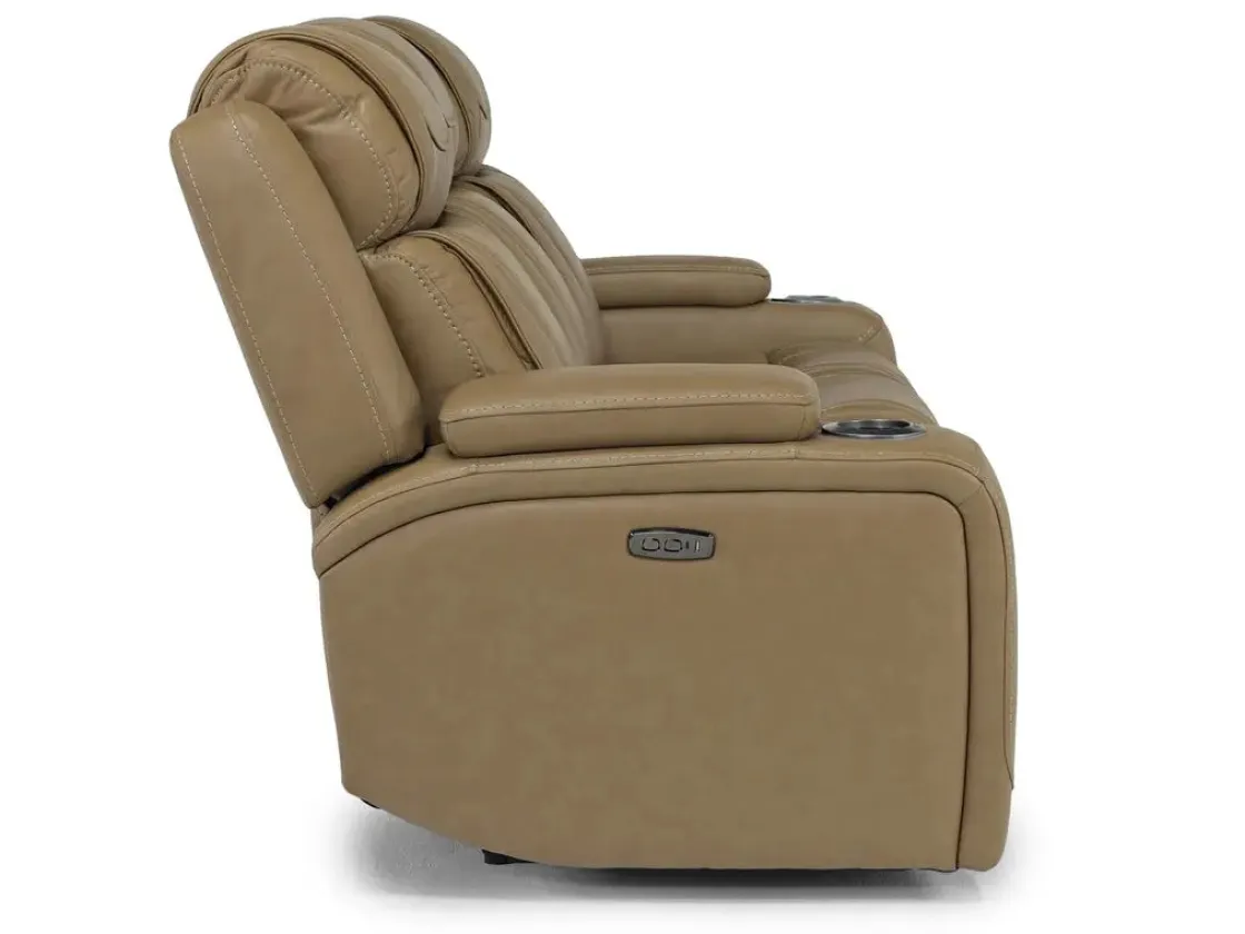 Mor Furniture Max 2 Power Sofa In Aline Butternut Leather
