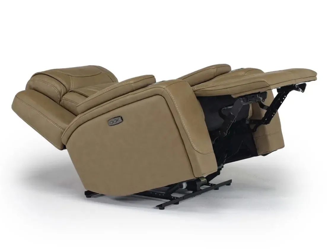 Mor Furniture Max Power Recliner In Aline Butternut Leather