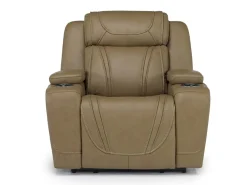Mor Furniture Max Power Recliner In Aline Butternut Leather