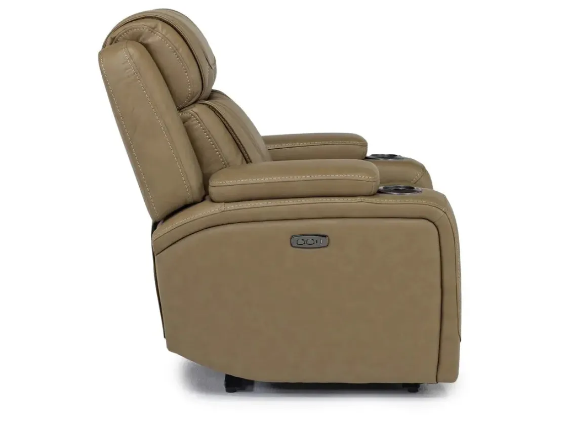 Mor Furniture Max Power Recliner In Aline Butternut Leather