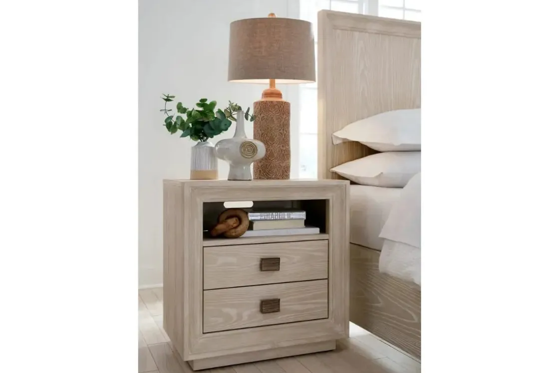 Mor Furniture Maxime 2 Drawer Nightstand W/ Usb In Sugar