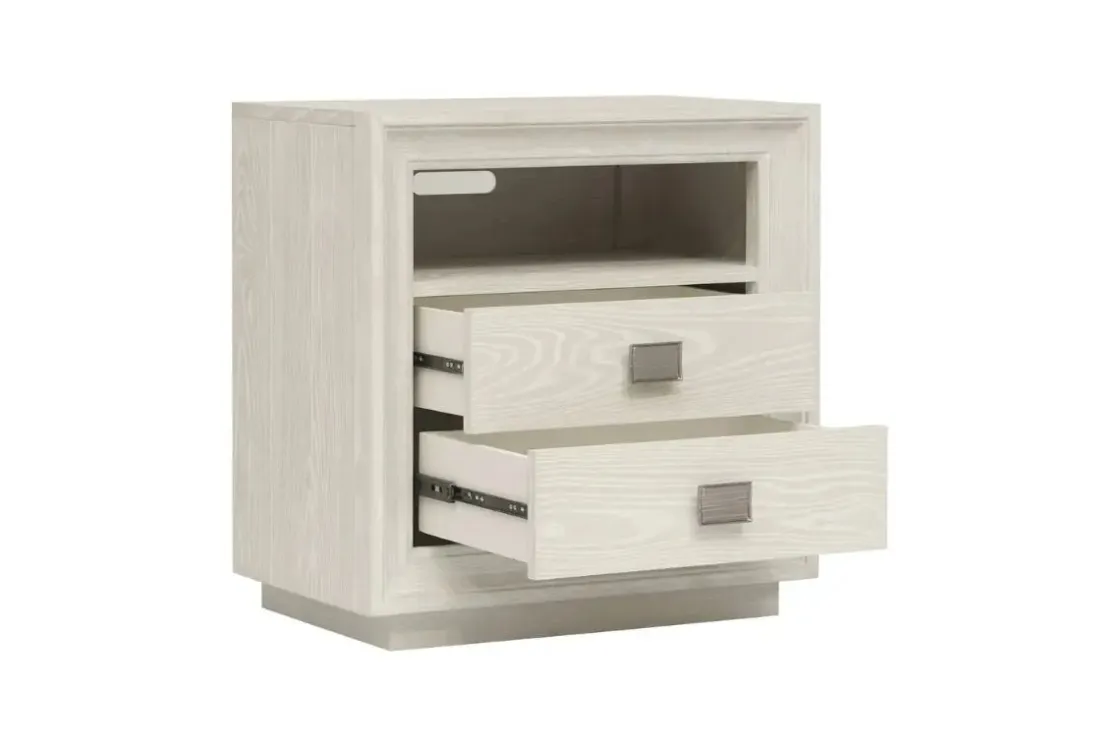 Mor Furniture Maxime 2 Drawer Nightstand W/ Usb In Sugar