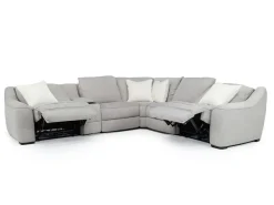 Mor Furniture Mayflower 6 Piece 2 Power Sectional W/ Audio Console In