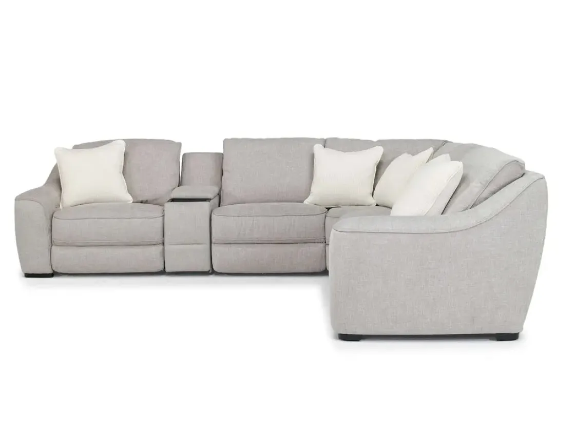 Mor Furniture Mayflower 6 Piece 2 Power Sectional W/ Audio Console In