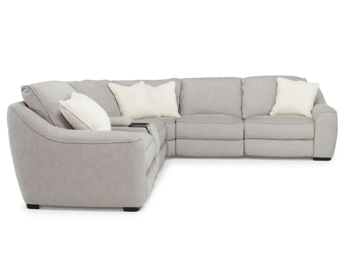 Mor Furniture Mayflower 6 Piece 2 Power Sectional W/ Audio Console In