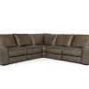 Mor Furniture Mayflower 5 Piece 2 Power Sectional W/ 2 Power Armless Recliner In Seville Umber Leather
