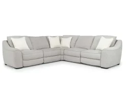 Mor Furniture Mayflower 5 Piece 2 Power Sectional W/ 2 Power Armless Recliner In