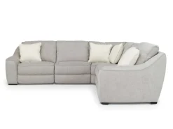 Mor Furniture Mayflower 5 Piece 2 Power Sectional W/ 2 Power Armless Recliner In
