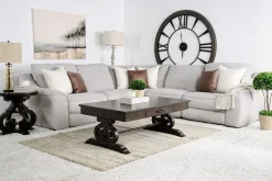 Mor Furniture Mayflower 5 Piece 2 Power Sectional W/ 2 Power Armless Recliner In