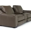 Mor Furniture Mayflower 2 Power Audio Console Loveseat In Seville Umber Leather