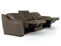 Mor Furniture Mayflower 2 Power Sofa In Seville Umber Leather