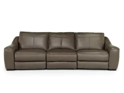 Mor Furniture Mayflower 2 Power Sofa In Seville Umber Leather