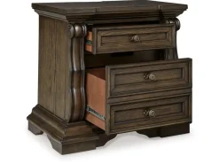 Mor Furniture Maylee 2 Drawer Charging Nightstand In Dark Brown
