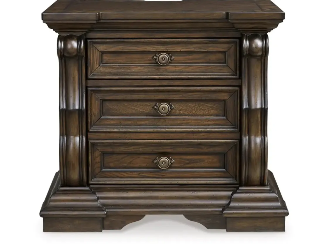 Mor Furniture Maylee 2 Drawer Charging Nightstand In Dark Brown