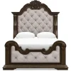 Mor Furniture Maylee Upholstered Panel Bed In Dark Brown, Queen