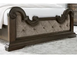 Mor Furniture Maylee Upholstered Panel Bed In Dark Brown, Queen