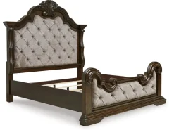 Mor Furniture Maylee Upholstered Panel Bed In Dark Brown, Queen