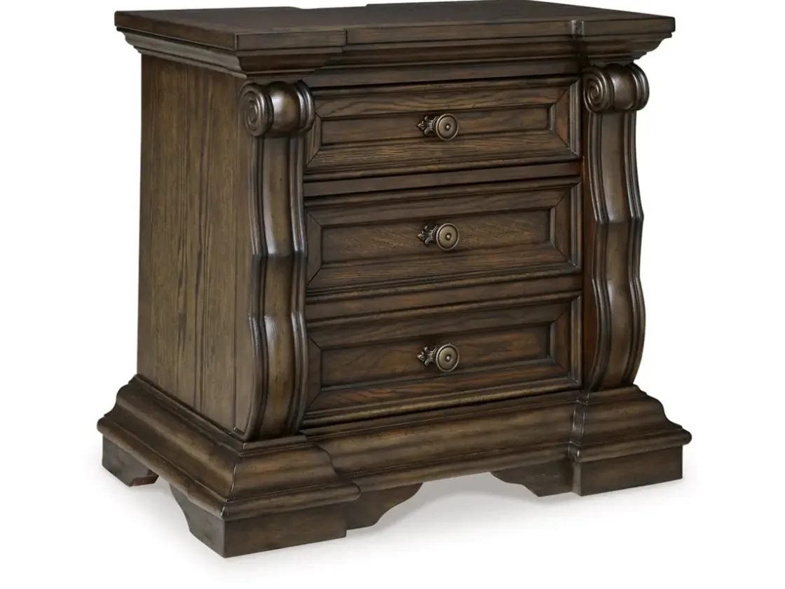 Mor Furniture Maylee Upholstered Panel Bed, Dresser, Mirror & Nightstand In Dark Brown, Queen