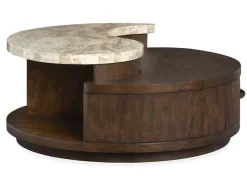 Mor Furniture Mcpherson Round Coffee Table In Burnt Umber