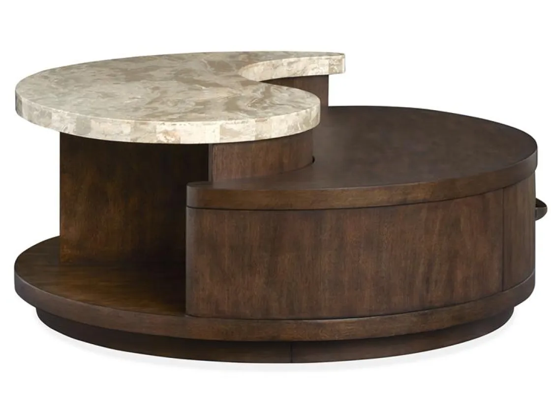 Mor Furniture Mcpherson Round Coffee Table In Burnt Umber