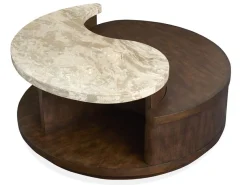 Mor Furniture Mcpherson Round Coffee Table In Burnt Umber