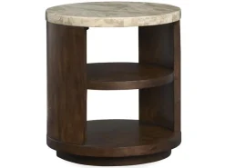 Mor Furniture Mcpherson Round End Table In Burnt Umber